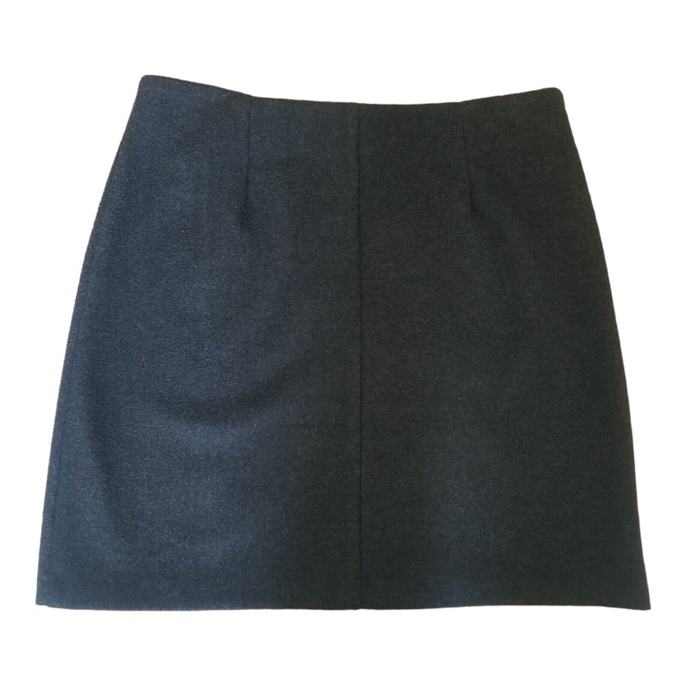 Six Crisp Days Size Medium Gray Wool Blend ZipUp Front Mini Skirt Anthropologie - Picture 7 of 15
